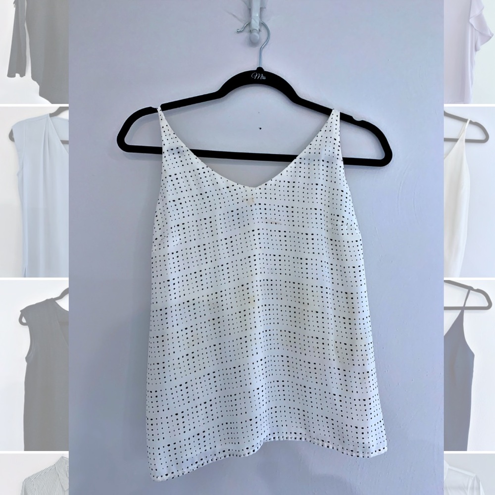 Banana Republic White Dotted Tank